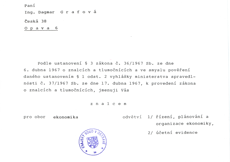 Jmenování soudním znalcem pro obor ekonomika
